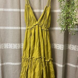 Elegant Olive Green Maxi Dress